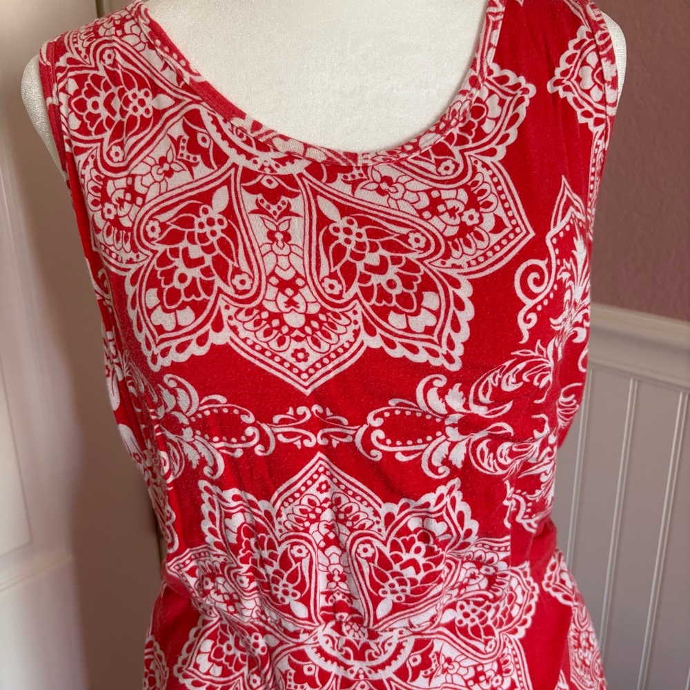 Agnes & Dora Red and White Scoop Neck Sundress size Large - Picture 2 of 9